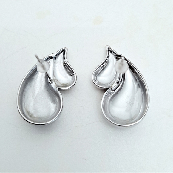💖 2/$30 Teardrop silver earrings 18K Titanium steel boho punk‎ grunge emo - Picture 12 of 13